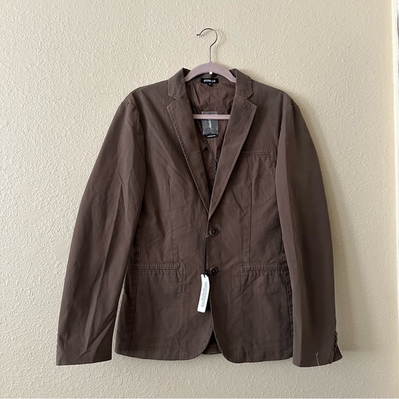 Nwt Express Boyfriend Blazer Khaki Brown - Size XS - Picture 1 of 5